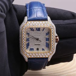 Moissanite Watch / Cartier Santos