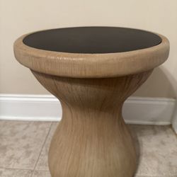 Small Mushroom  round Table, Tan with Black top