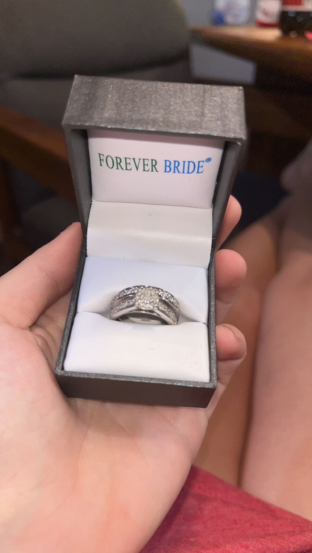 Genuine Diamond Sterling Silver Forever Bride Wedding Band Forever