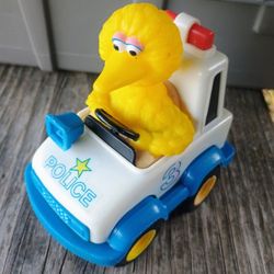 Vintage 1988 Illco Big Bird Police Car Pull Back & Go Sesame Street