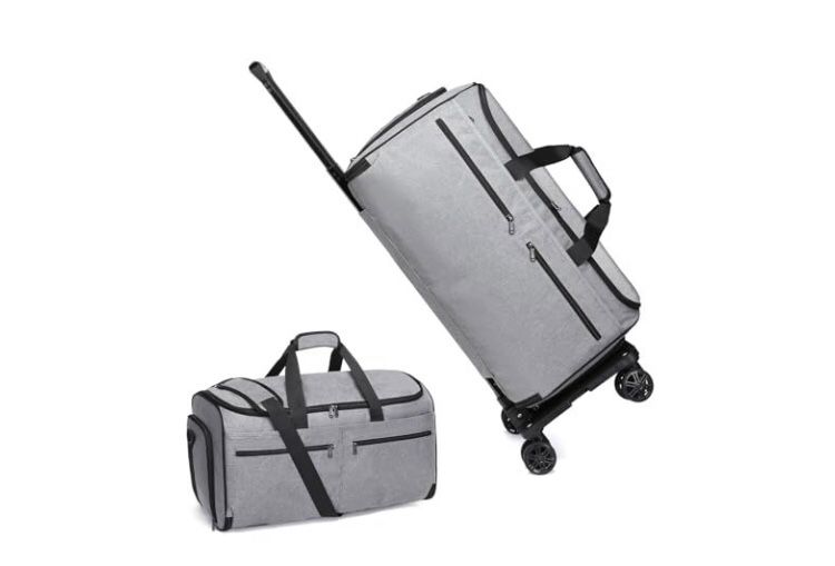Bukere Rolling Garment Bag, Travel Garment Duffle Bag with Wheels, Carry on 3 in 1 Suit Luggage Bag with Detachable Trolley for Men Women Business Wee