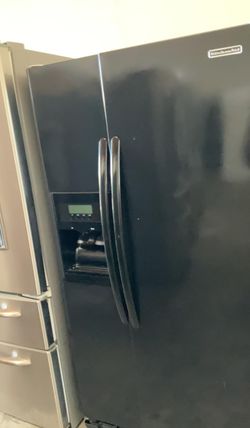 Kitchen Aid Side-by-Side Black Refrigerator
