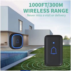 Doorbell with 2 Receivers IP66 Waterproof 1000ft Range Door Bell for Classroom Teachers with 66 Ringtones NEW Model
