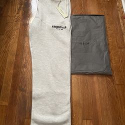 Essentials Light Oatmeal Wide Leg Sweatpants 