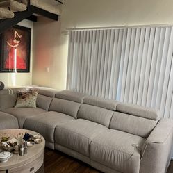 Sectional Couch With Two Recliners And Two Fast Charging Stations