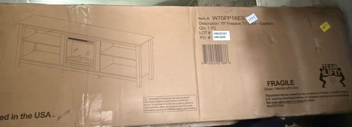 70in Chestnut Brown Fireplace Tv Stand