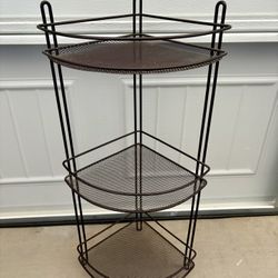3-Tier Corner Shelf  Metal/Mesh -Dark Brown 