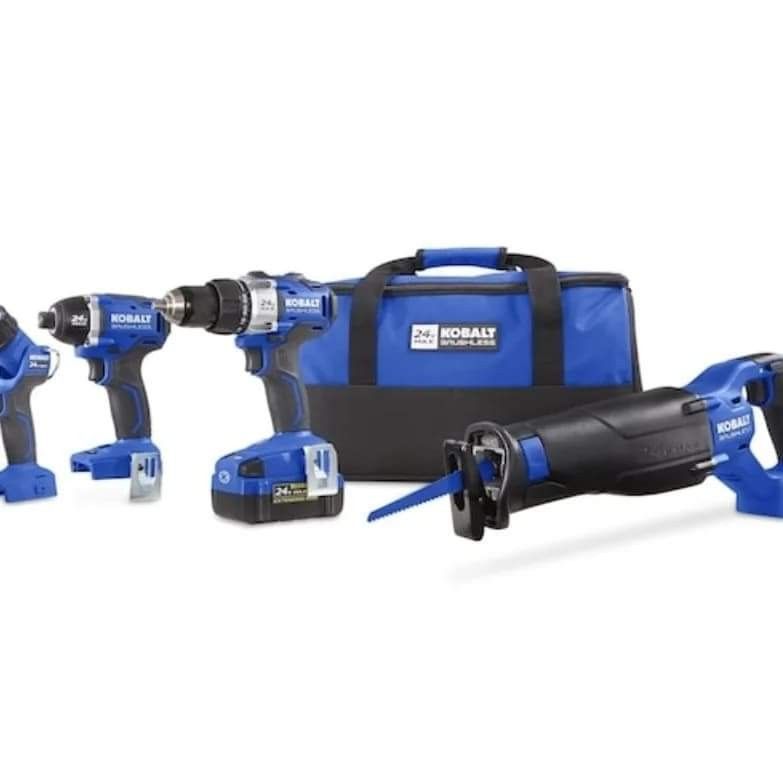 Kobalt 24-Volt Max 4-Tool Lithium Ion Brushless Motor Cordless Combo Kit with Soft Case