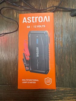 NEW: AstroAI S8 Air Car Battery Jump Starter, Jumper 12V, Orange