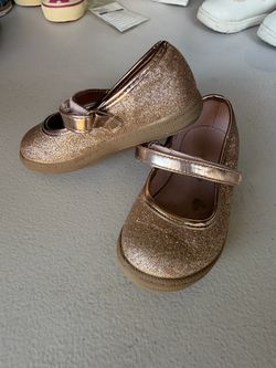 Toddler Girls Gold Glitter Mary Jane Shoes size 6