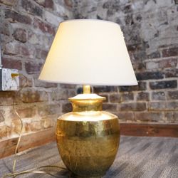 Hammered Brass Lamp