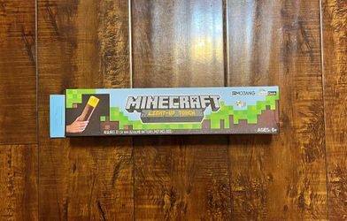 Minecraft Brownstone Torch Light for Mounts to The Wall or Hand Held USB Rechargeable 11 Inch LED Wall Torch