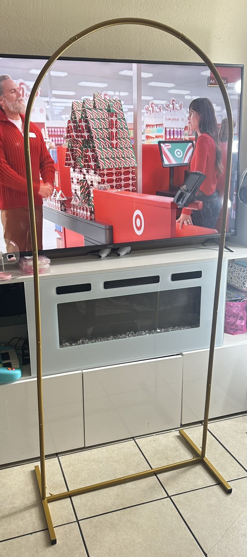 Gold Metal Arch Backdrop For Parties