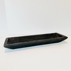 20" Black Wooden Dough Bowl