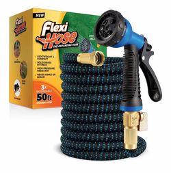 New 50’ Flexi Hose With Spray Nozzle