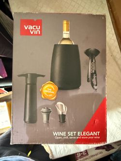Vacu Vin Set of 5 Elegant Wine Set Black: Barware Accessories, PET & ABS Material, Hand Wash, Spot Clean