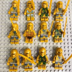 Gold Ninja with Swords Minifigures Lot | New Custom Compatible LEGO Toys
