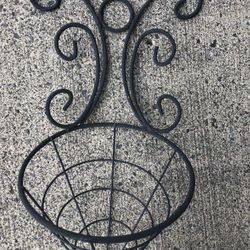 Wrought iron flower basket