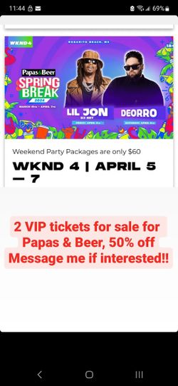 2 VIP Tix Papas&Beer April 5-7