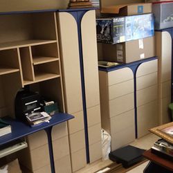 Dresser, Desk And Bookshelves Modular Units
