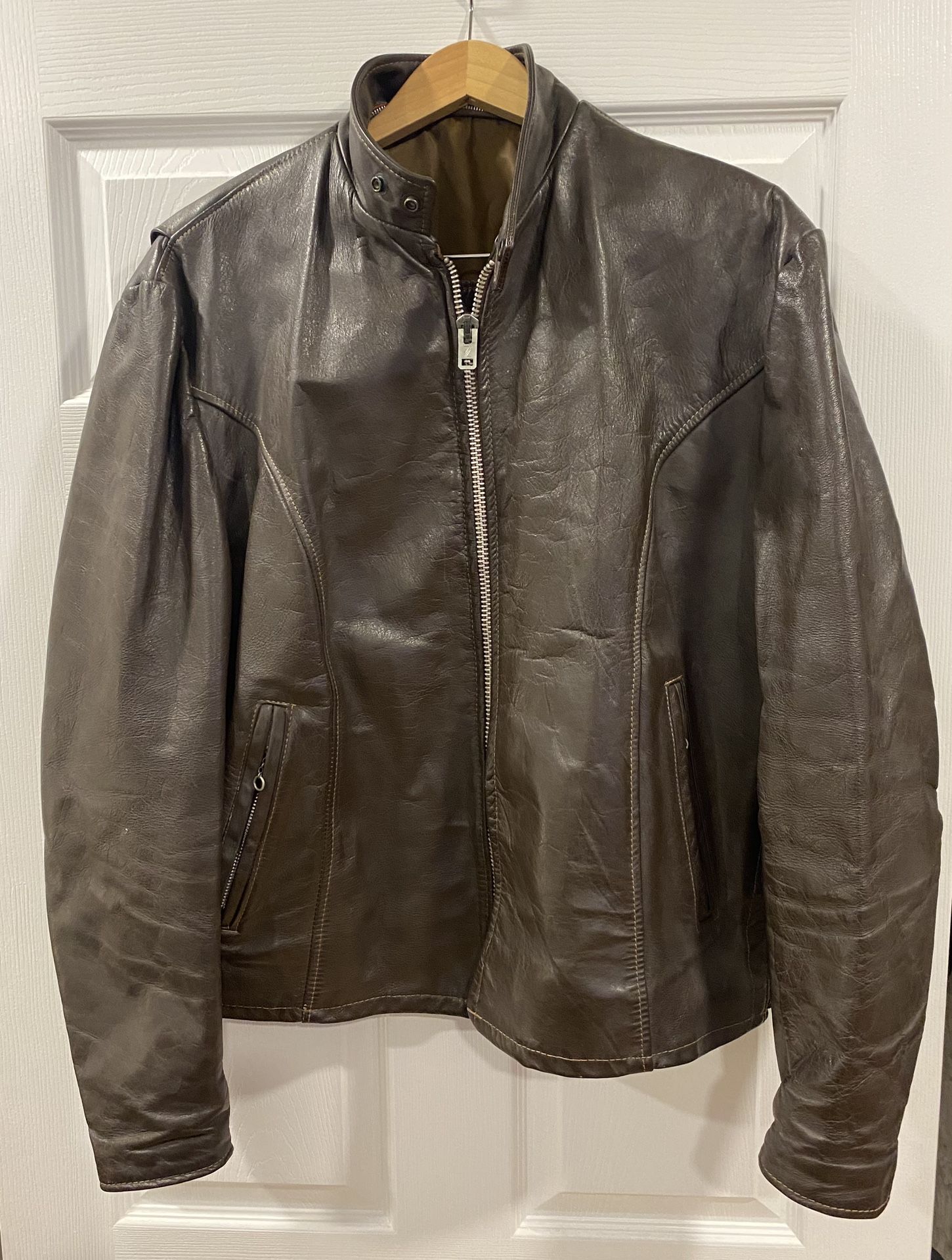 Leather Jacket Vintage Cafe Racer