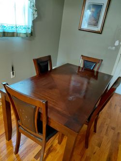 Wooden Dinner Table with Chairs