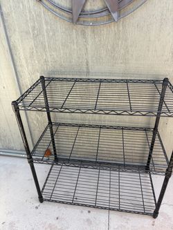 3-Tier Black Wire Storage Shelf