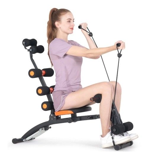 Bigzzia Ab Machine, Ab Workout Equipment for Home Gym, Foldable Abdominal Trainer Men Women Fitness Exercise Equipment
