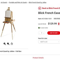 New In Box... Wood French Easel Blick