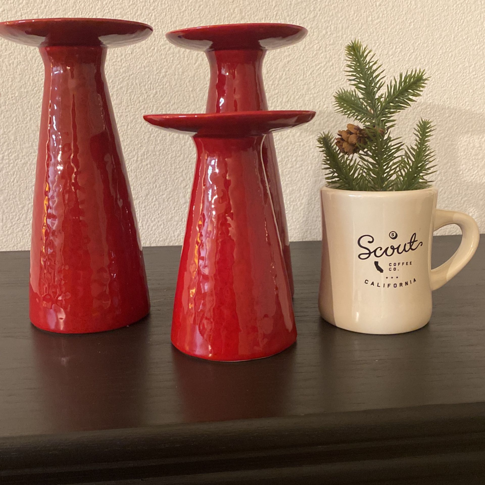 Christmas Crate And Barrel Candle Holders