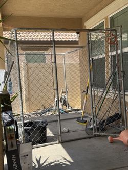 Outdoor dog kennel and dog house