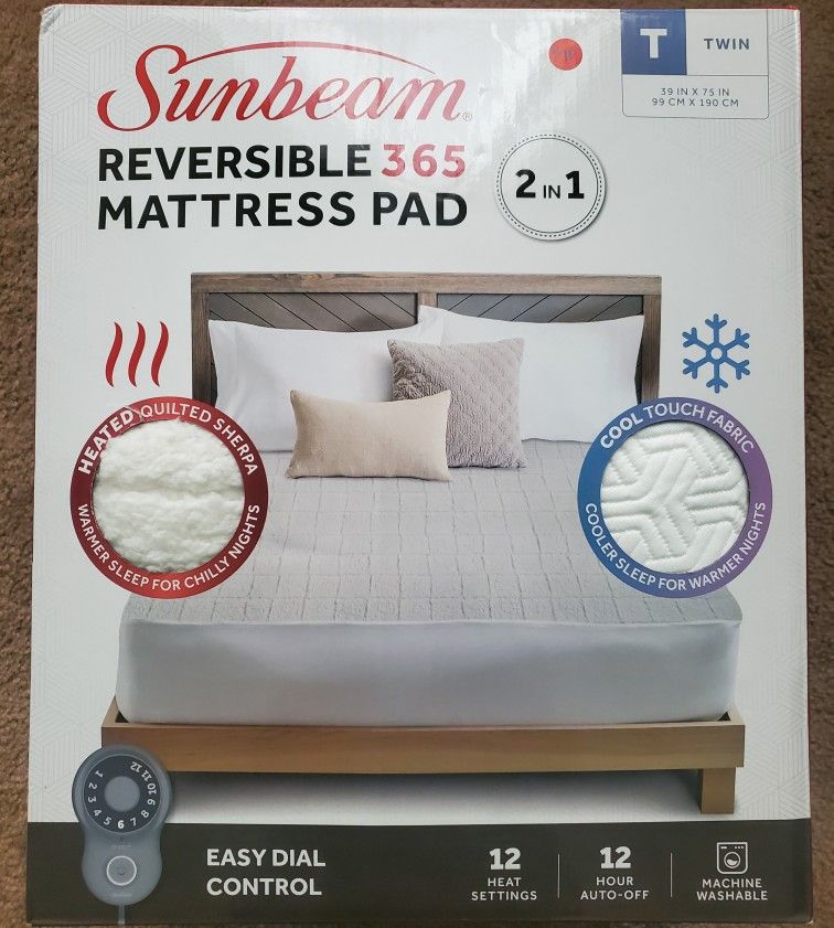 Sunbeam Twin Size Reversible Hot/Cold Mattress Pad