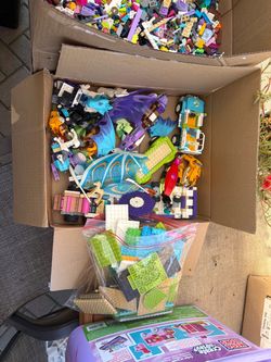 Large Lot of Mixed LEGO Pieces and Sets