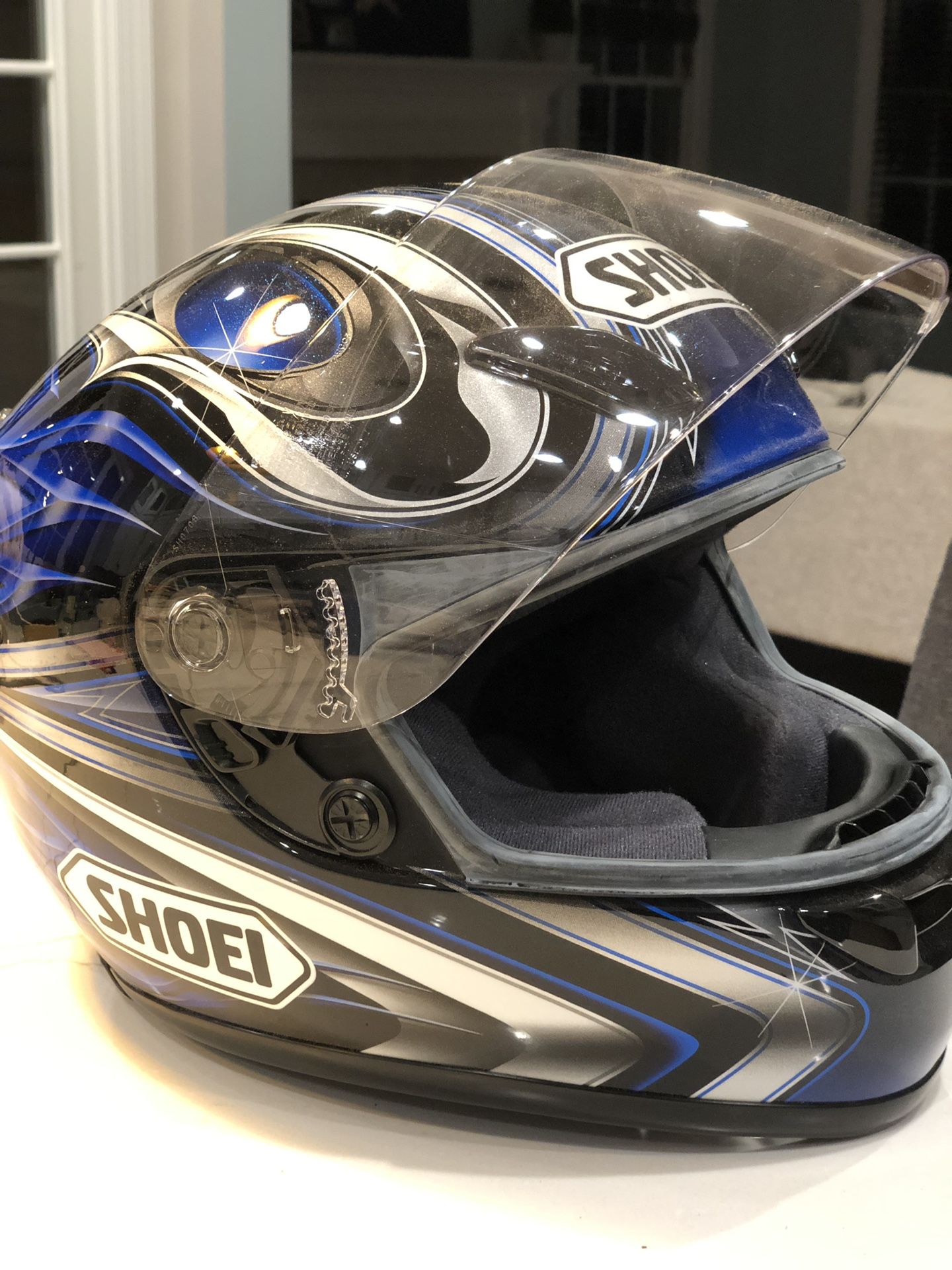 MEDIUM SHOEI RF-1000 Breakthrough Full-Face Motorcycle Helmet BLUE Medium