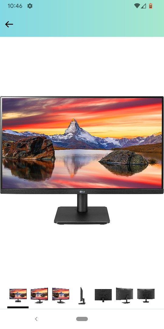 LG 24MP400-B 24” Full HD (1920 x 1080) IPS Monitor with 3-Side Virtually Borderless Design, AMD FreeSync and OnScreen Control – Black

