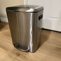 Trash can . Organize It All 40 L Dual Compartment Recycling Bin, 17.5" x 16.2" x 23.6", Stainless Steel