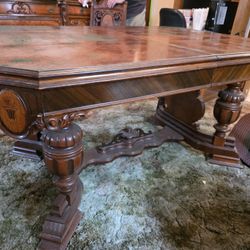 Antique American Renaissance Style Dining Set 6 Chairs