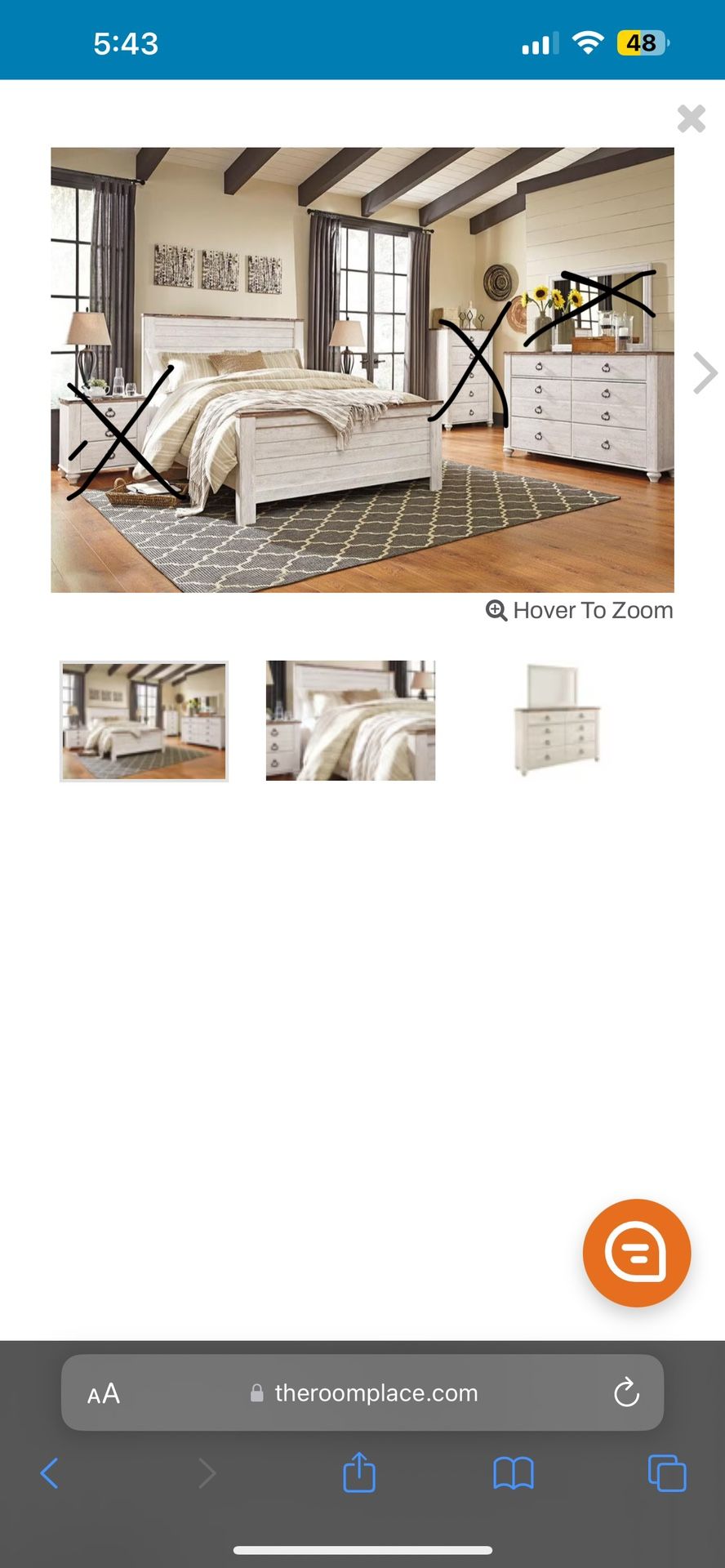 2pc Bedroom Set MATTRESS/BOX SPRING NOT INCLUDED for Sale in Des