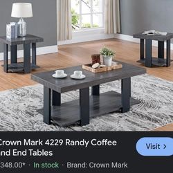 Coffee Table And End Tables 
