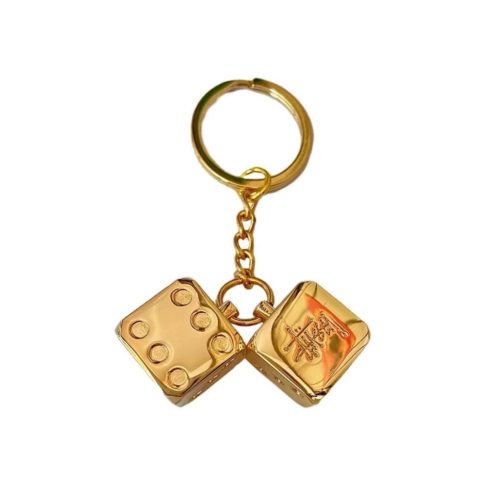 【Stussy】 l Dice Keychain Brass Stussy Metal Dice Keychain Accessories Car Key Ring Backpack