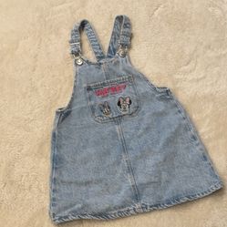 Zara Mickey Mouse Denim Overall Dress