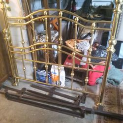 Complete Queen Size Solid Brass Bed 
