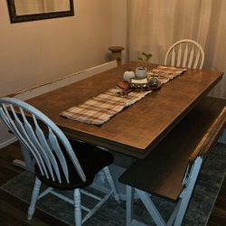 Adorable Parquet Wood Dining Table 