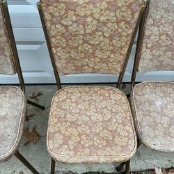 Mid Century Dixie Dinette Inc, Retro Bronze Metal, Vinyl Floral Print Chairs 50s