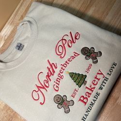 North Pole Christmas Embroidered Sweatshirt 