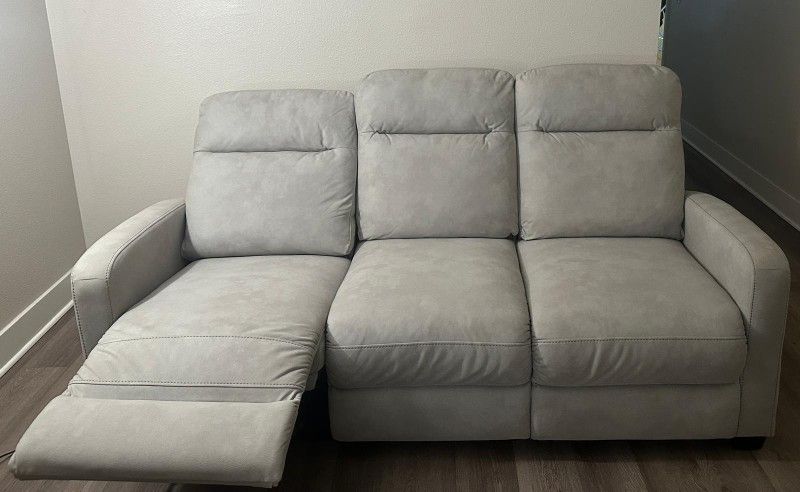 JARRELL Light Grey Power Reclining 3 Seater Sofa with USB from Living Spaces