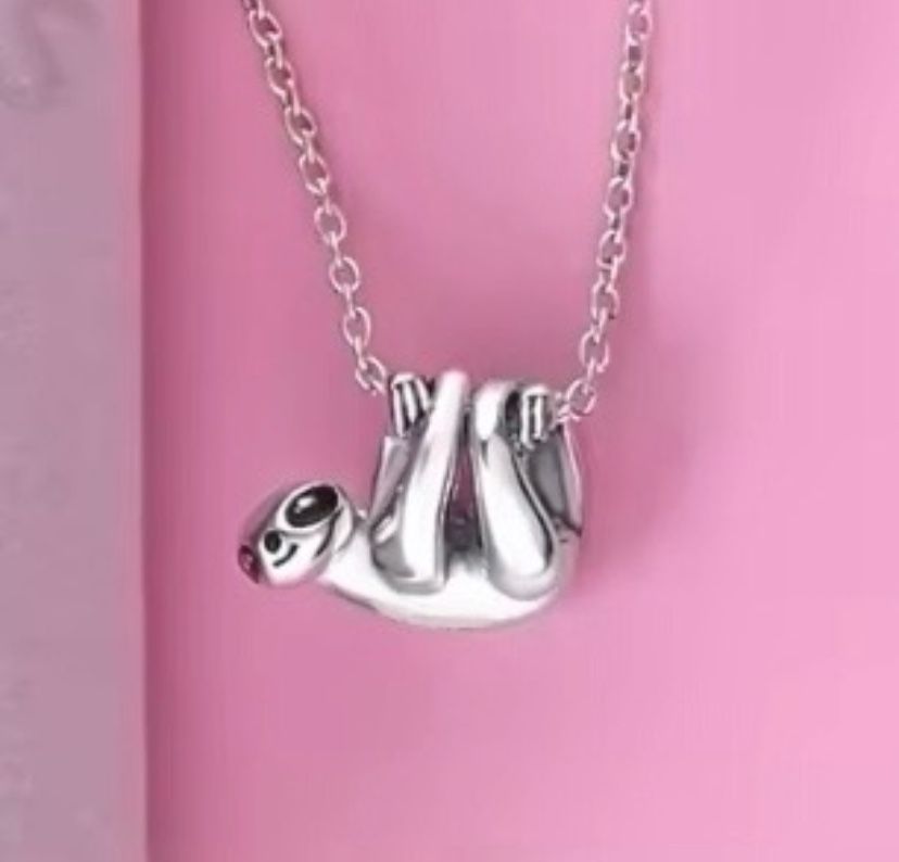 Smiling Silver Sloth - “Good Things Take Time” European Wide-Hole Charm