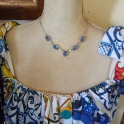 Tanzanite 925 Sterling Silver Necklace 20 Inch S