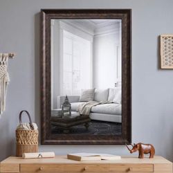 Yosemite Home Decor Medium Rectangle Dark Bronze Beveled Glass Casual Mirror (36 in. H x 24 in. W)
