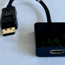 Display Port to HDMI Adapter, Uni-Directional DP 1.2 Computer to HDMI 2.0 Screen, Display Port to HDMI Adapter (Male to Female), SR Anti-Break, No Lat